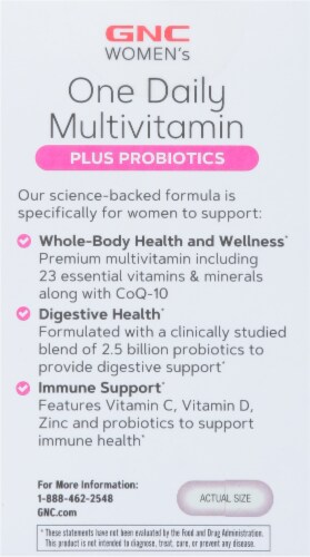 GNC Women's One Daily Multivitamin Plus Probiotics Perspective: back