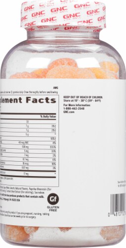 GNC Multi-Vitamin + Immune Support Assorted Fruit Gummies Perspective: back