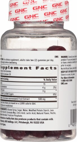 GNC Women's Cranberry Gummies Perspective: back