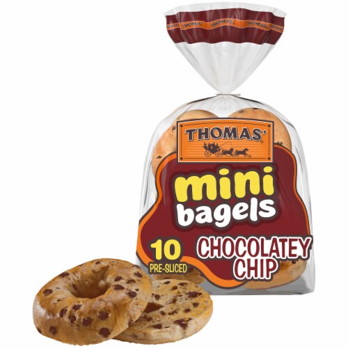 Thomas' Pre-Sliced Chocolately Chip Mini Bagels Perspective: back
