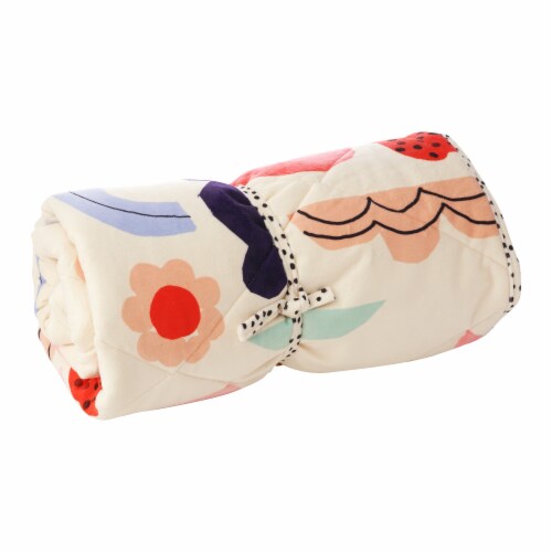 Manhattan Pet Toy Poppy Artistic Reversible Quilted Roll Up Dog Bed & Blanket for Travel Perspective: back