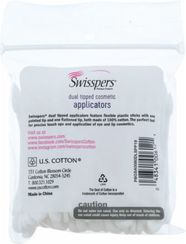 Swisspers® Cotton Cosmetic Applicators Perspective: back
