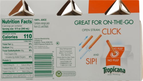 Tropicana orange juice calories top