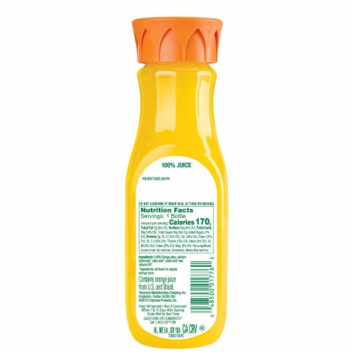 Tropicana No Pulp Calcium + Vitamin D Orange Juice Perspective: back