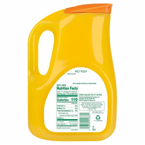 Tropicana Pure Premium No Pulp Original Orange Juice Perspective: back