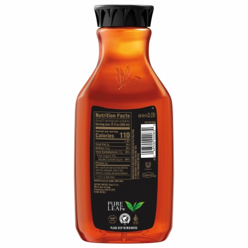 Pure Leaf Iced Tea Real Brewed Black Tea Sweetened Bottle Perspective: back