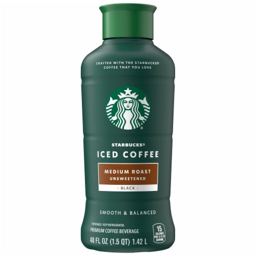 Starbucks® Medium Roast Unsweetened Black Iced Coffee Carton Perspective: back