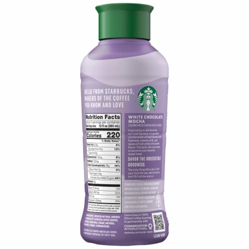Starbucks White Chocolate Mocha Iced Espresso, 40 Fl Oz Bottle Perspective: back