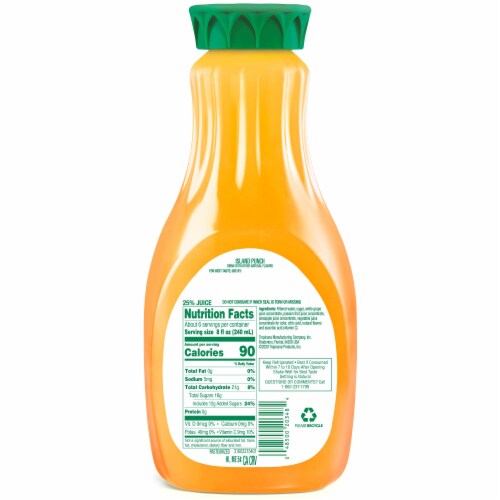 Tropicana® Island Punch 52 fl oz Bottle Perspective: back