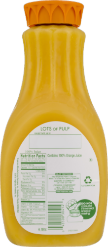 Tropicana Lots of Pulp Pure Premium Orange Juice Perspective: back