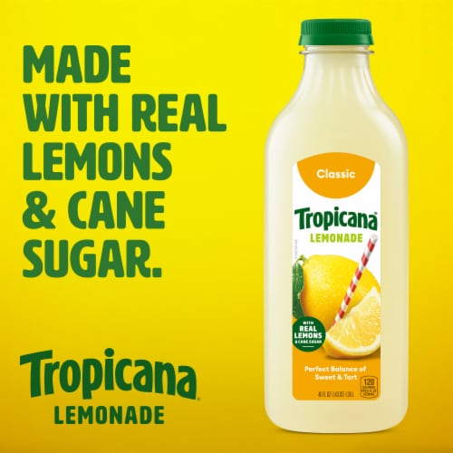 Tropicana Classic Lemonade Made With Real Lemons Perspective: back