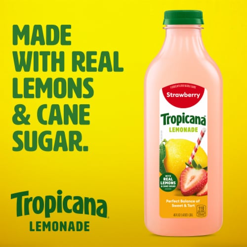 Tropicana Strawberry Lemonade Made With Real Lemons Perspective: back