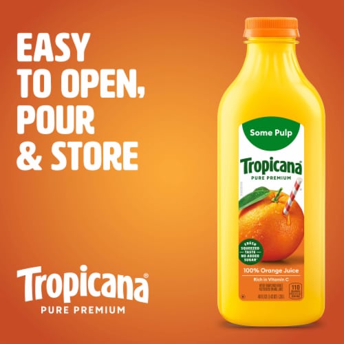 Tropicana Pure Premium Original Some Pulp No Sugar Added 100 Orange Juice 46 fl oz Fry s Food Stores