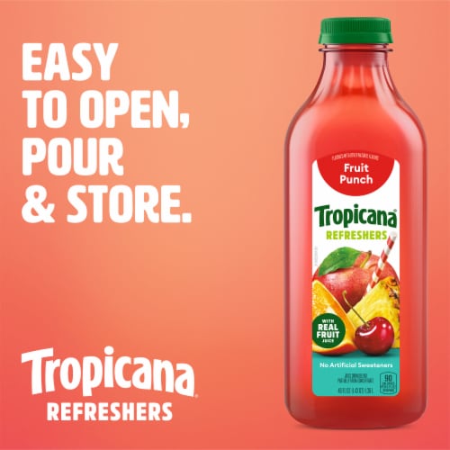 Tropicana Refreshers Fruit Punch Juice Drink With Real Fruit Juice Perspective: back