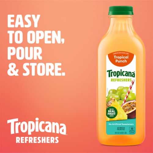 Tropicana Refreshers Tropical Punch Juice Drink With Real Fruit Juice Perspective: back