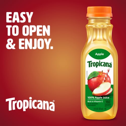 Tropicana No Sugar Added Single Serve 100% Apple Juice Perspective: back