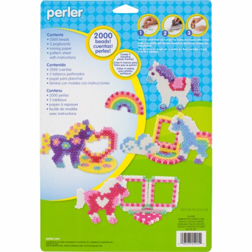 Perler™ Rainbow Ponies Fused Bead Kit Perspective: back