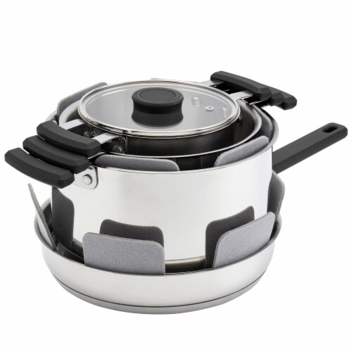 Denmark Tools For Cooks® Stax Stainless Steel Cookware Set - Black Perspective: back
