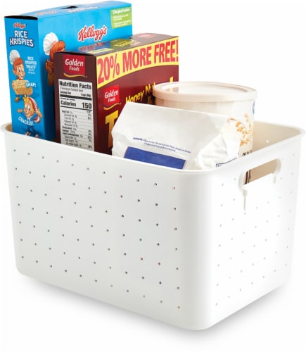 Tabletops Unlimited Large Storage Basket - White Perspective: back