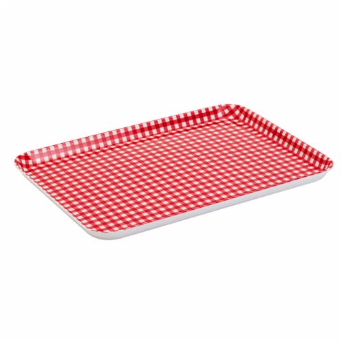 Tabletops Unlimited Gallery Americana Melamine Serve Tray - Red Gingham Perspective: back