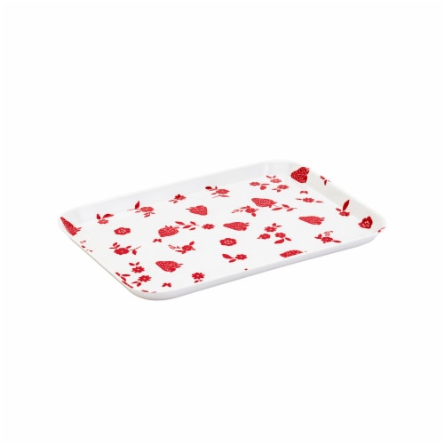 Tabletops Unlimited Gallery Americana Melamine Serve Tray - Red Floral Perspective: back