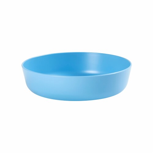 Tabletops Unlimited Gallery Recycled Plastic Dinner Bowls - Sky Blue Perspective: back