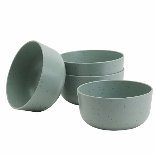 Tabletops Unlimited Smart Planet Lacey Recycled Plastic 6-Inch Cereal Bowls Set - Green Perspective: back