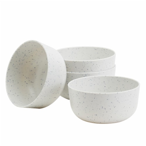 Tabletops Unlimited Smart Planet Lacey Recyclced Plastic 6-Inch Cereal Bowls Set - White Perspective: back