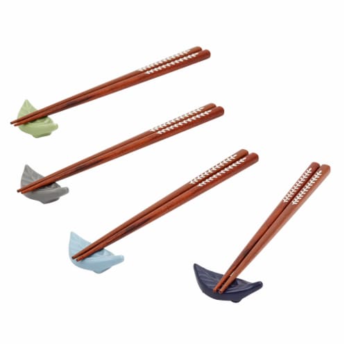 Tabletops Infuse Leaves Chopstick & Rest Set Perspective: back