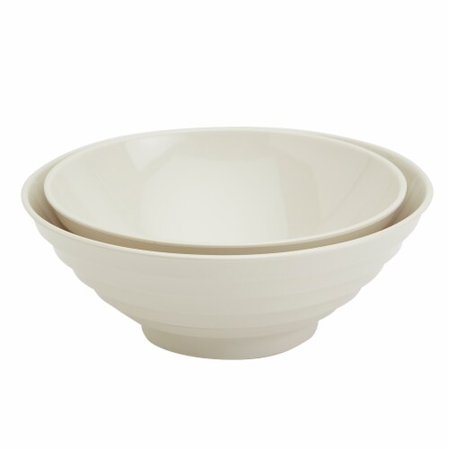 Infuse 2-Piece Nested Melamine Bowl Set - Ivory Perspective: back