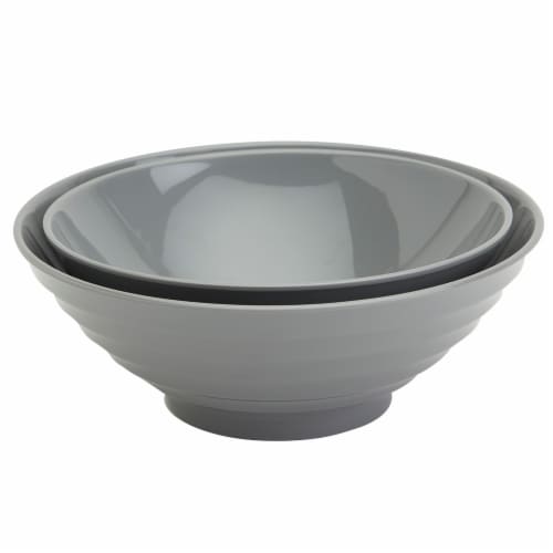 Infuse 2-Piece Nested Melamine Bowl Set - Gray Perspective: back