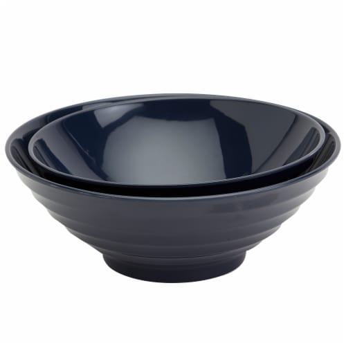 Infuse 2-Piece Nested Melamine Bowl Set - Navy Perspective: back