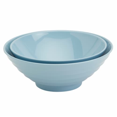 Infuse 2-Piece Nested Melamine Bowl Set - Light Blue Perspective: back