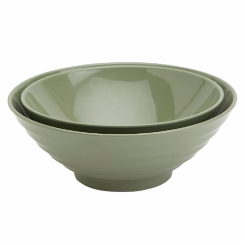 Infuse 2-Piece Nested Melamine Bowl Set - Green Perspective: back