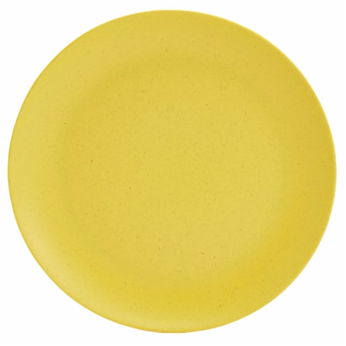 Smart Planet Yellow Bamboo Fiber Dinner Plates Perspective: back