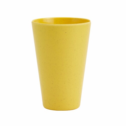 Smart Planet Yellow Bamboo Fiber Tall Cups Perspective: back