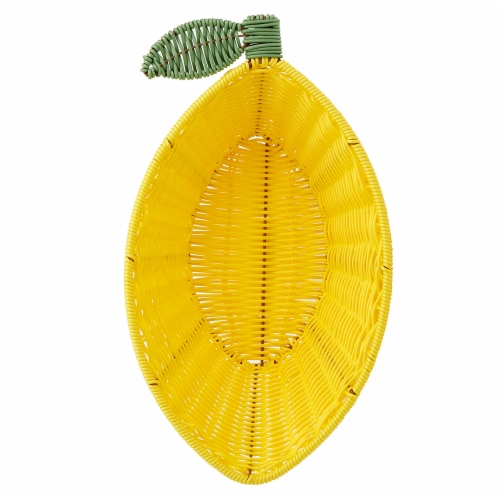 Smart Planet Lemon Plastic Woven Basket Perspective: back