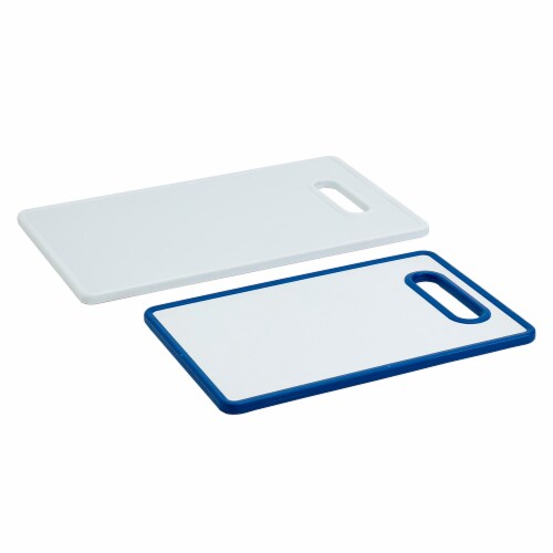 Tabletops Unlimited Smart Planet Plastic Cutting Board Set - Blue Floral/Strawberry Floral Perspective: back