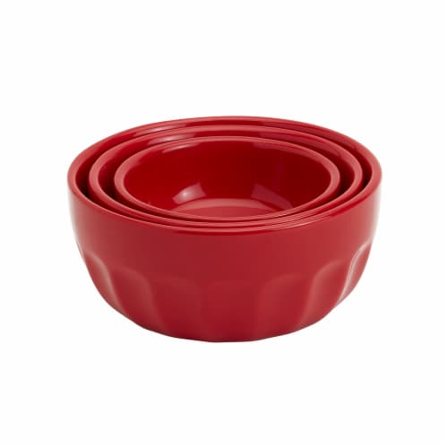 Tabletops Unlimited Mason Craft and More Stoneware Cafe Tidbit Bowl Set - Red Perspective: back