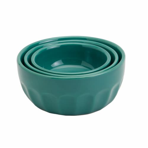 Tabletops Unlimited Mason Craft and More Stoneware Cafe Tidbit Bowl Set - Teal Perspective: back