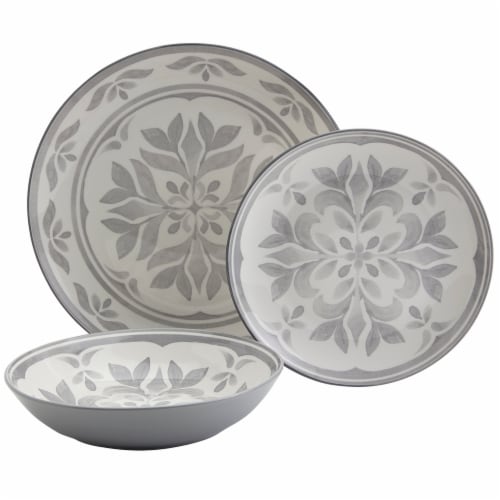 Tabletops Gallery Carrara Dinnerware Set - Gray Perspective: back