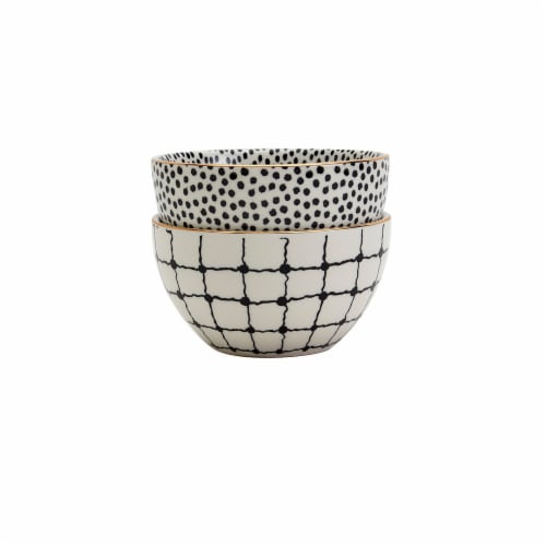Tabletops Gallery Tidbit Bowl Set - Dots/Grid Perspective: back