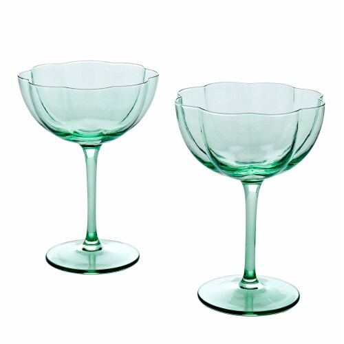 Tabletops Unlimited Coupe Glass Set - Green Perspective: back