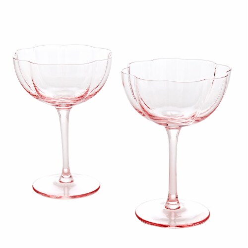Tabletops Unlimited Coupe Glass Set - Pink Perspective: back
