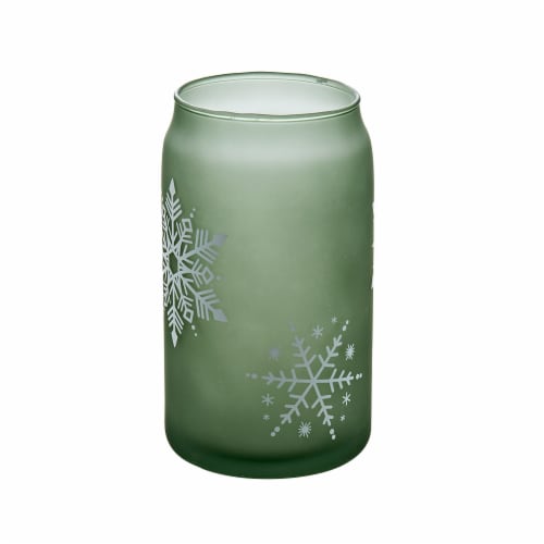 Tabletops Gallery 2 Piece Snowflake Soda Can Glass Set - Green Perspective: back