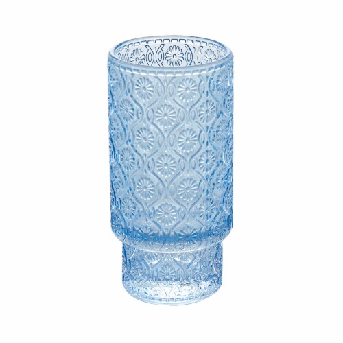 Tabletops Gallery 2 Piece Textured Glass Set - Blue Perspective: back