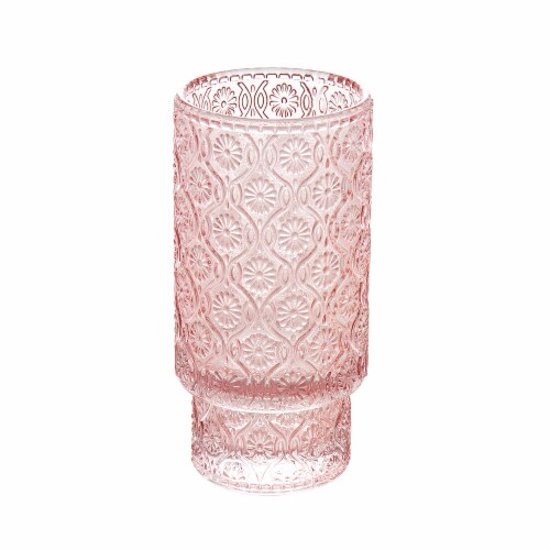 Tabletops Gallery 2 Piece Textured Glass Set - Pink Perspective: back