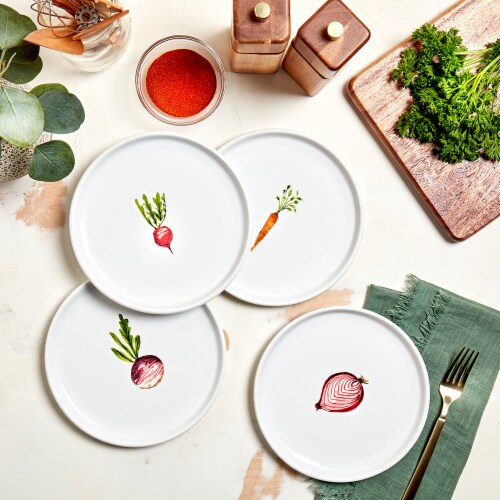 Tabletops Gallery Ceramic Appetizer Plate Set Perspective: back
