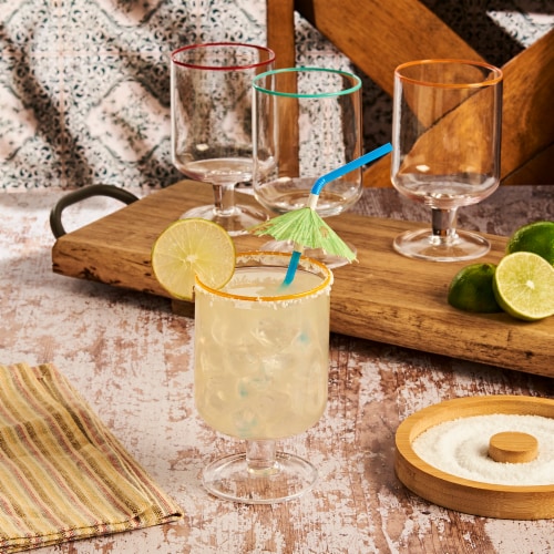 Infuse 4 Piece Stackable Glass Goblet Set Perspective: back