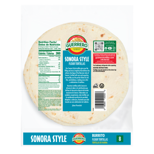 Guerrero Sonora Style Burrito Size Flour Tortillas Perspective: back